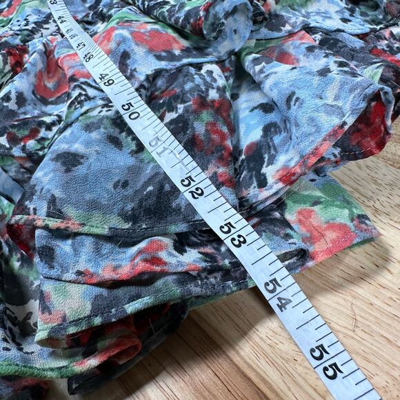 Cinq à Sept NWT Leigh Floral Print Ruffle Maxi Dress Size 2 Smocked Slit Sleeve - Picture 11 of 12